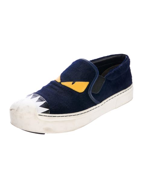 blue fendi sneakers|Fendi monster slip on sneakers.